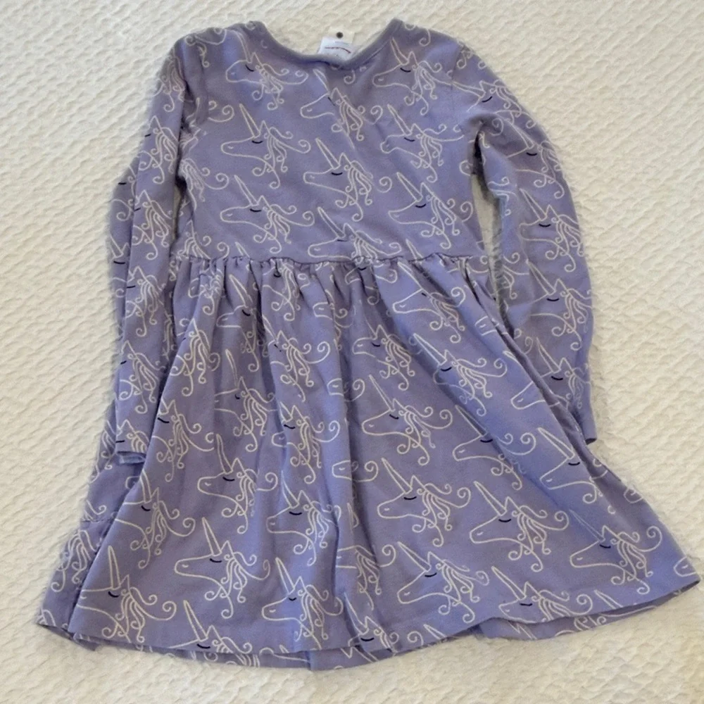 Hanna Andersson Purple unicorn Kids Dress with Swirl Design